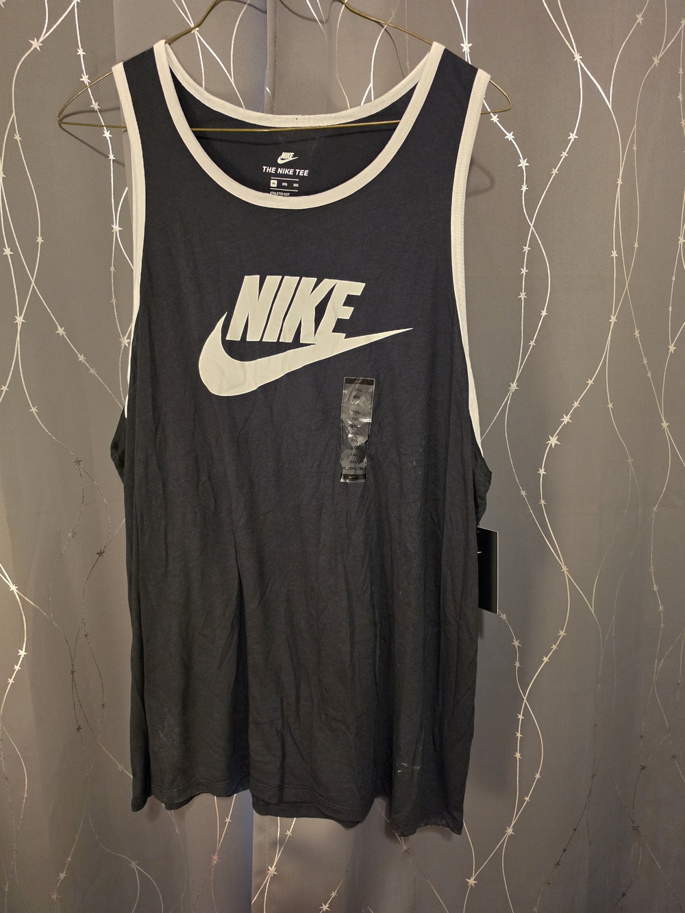 Nike Black Tank with White Logo